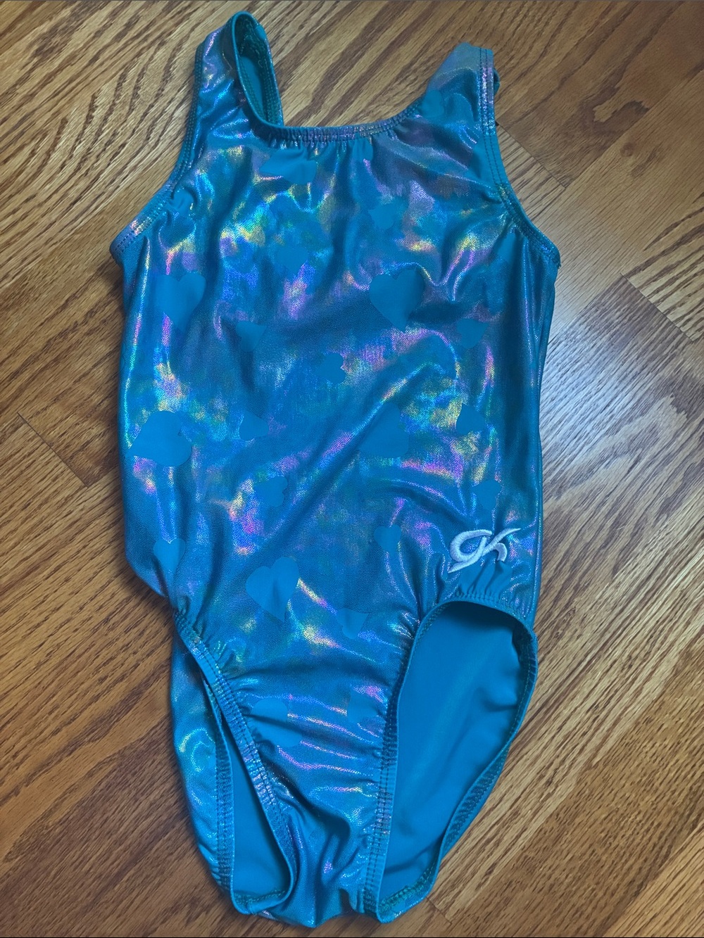 Blue Holographic Girls' One-Piece Leotard